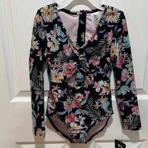 art class Floral Kids Swim One Piece - Black, Pink, Purple, Green